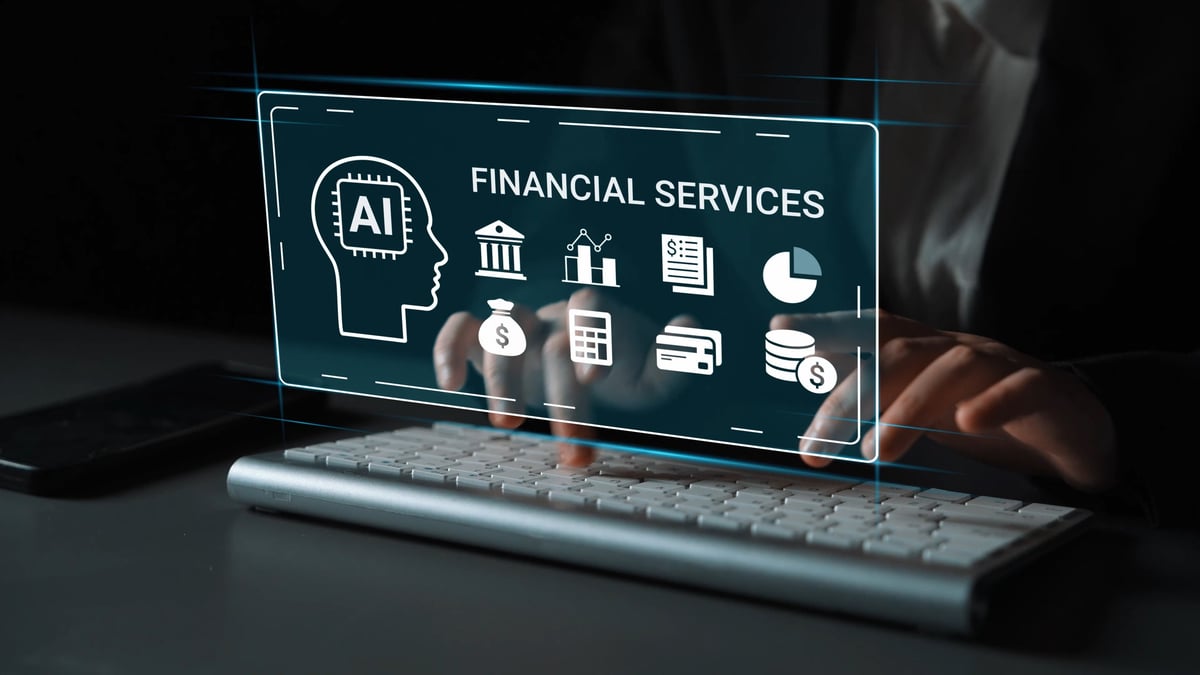 Financial technology interface over a keyboard and smartphone in a modern consulting office